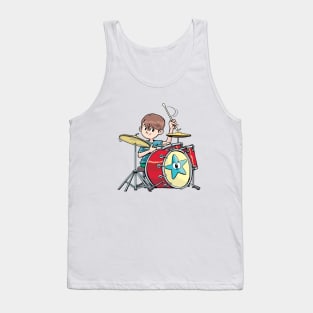 boy beats the drums briskly and agilely Tank Top